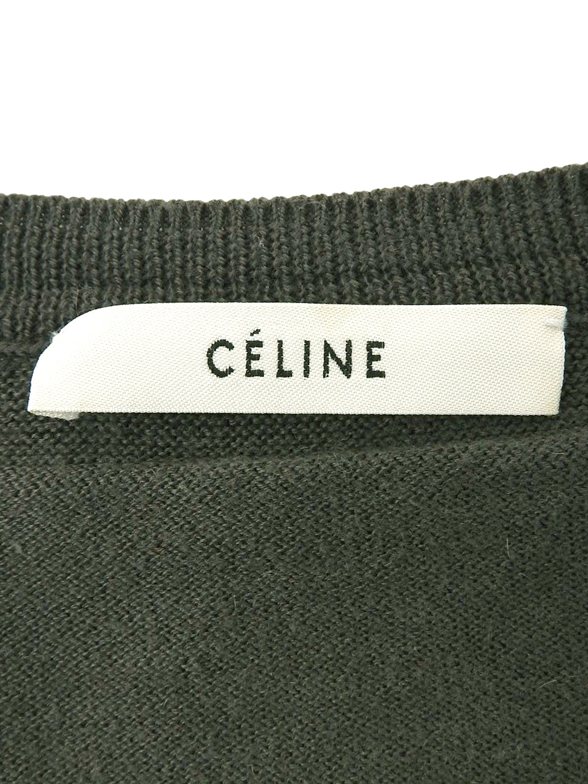 ロゴ刺繍カーディガン カーキ