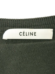 ロゴ刺繍カーディガン カーキ