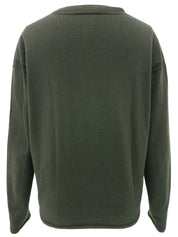 ロゴ刺繍カーディガン カーキ