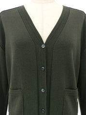 ロゴ刺繍カーディガン カーキ