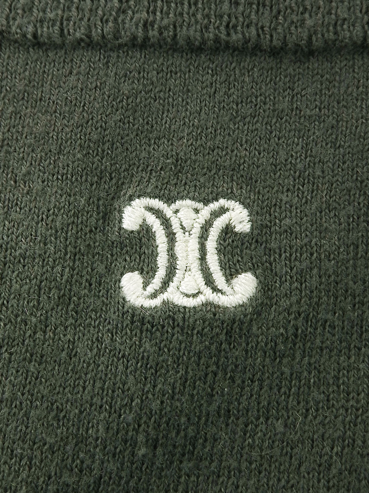 ロゴ刺繍カーディガン カーキ