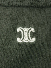 ロゴ刺繍カーディガン カーキ