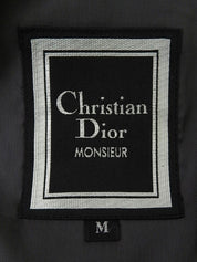 ツイードチェックパターンエルボーパッチジャケット ベージュ