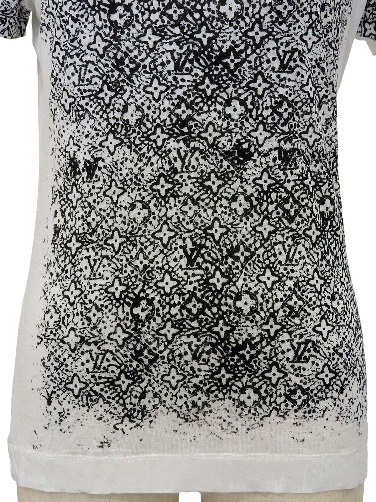 Monogram Pattern Short Sleeve Top in White