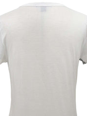 Monogram Pattern Short Sleeve Top in White