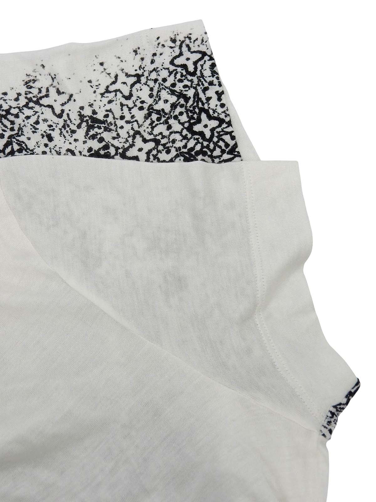 Monogram Pattern Short Sleeve Top in White