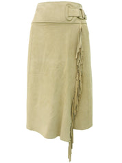 スエードベルテッドフリンジスカート ベージュ