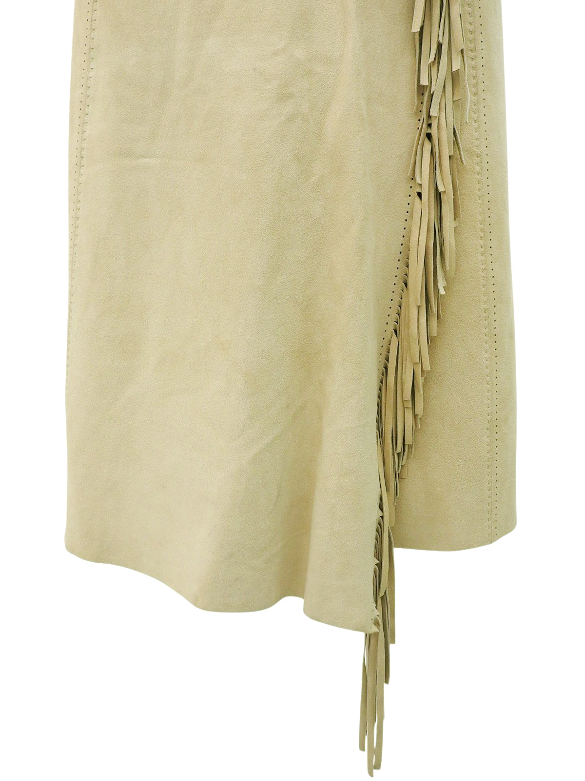 スエードベルテッドフリンジスカート ベージュ