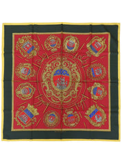 カレ90 Les armes de parisパターンスカーフ レッド/グリーン/イエロー