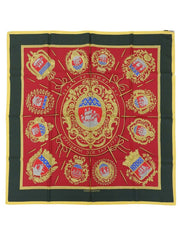 カレ90 Les armes de parisパターンスカーフ レッド/グリーン/イエロー