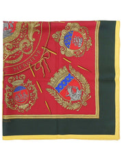 カレ90 Les armes de parisパターンスカーフ レッド/グリーン/イエロー