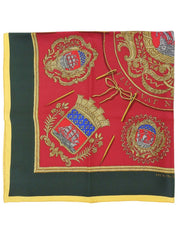 Carré 90 Les Armes de Paris 图案围巾红/绿/黄