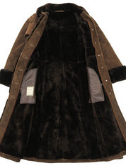 ムートンロゴボタンロングコート ブラウン