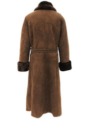 ムートンロゴボタンロングコート ブラウン