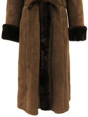ムートンロゴボタンロングコート ブラウン