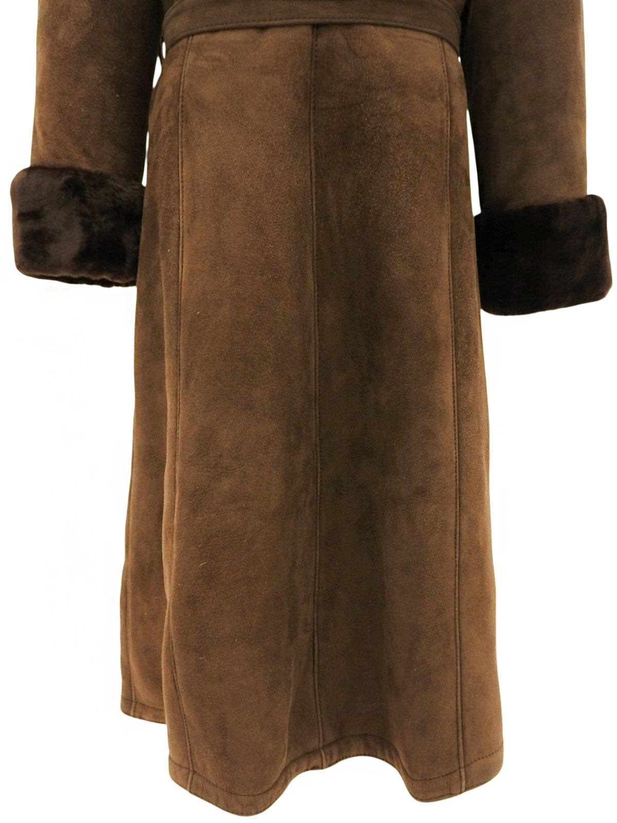 ムートンロゴボタンロングコート ブラウン