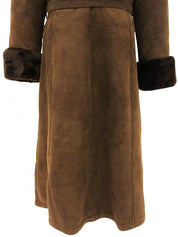 ムートンロゴボタンロングコート ブラウン