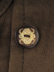 ムートンロゴボタンロングコート ブラウン