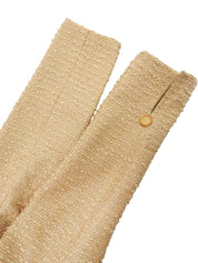 Tweed logo button set up in beige