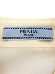 シルクシースルーフリル長袖ブラウス アイボリー