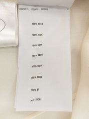 シルクシースルーフリルロングスリーブブラウス　アイボリー