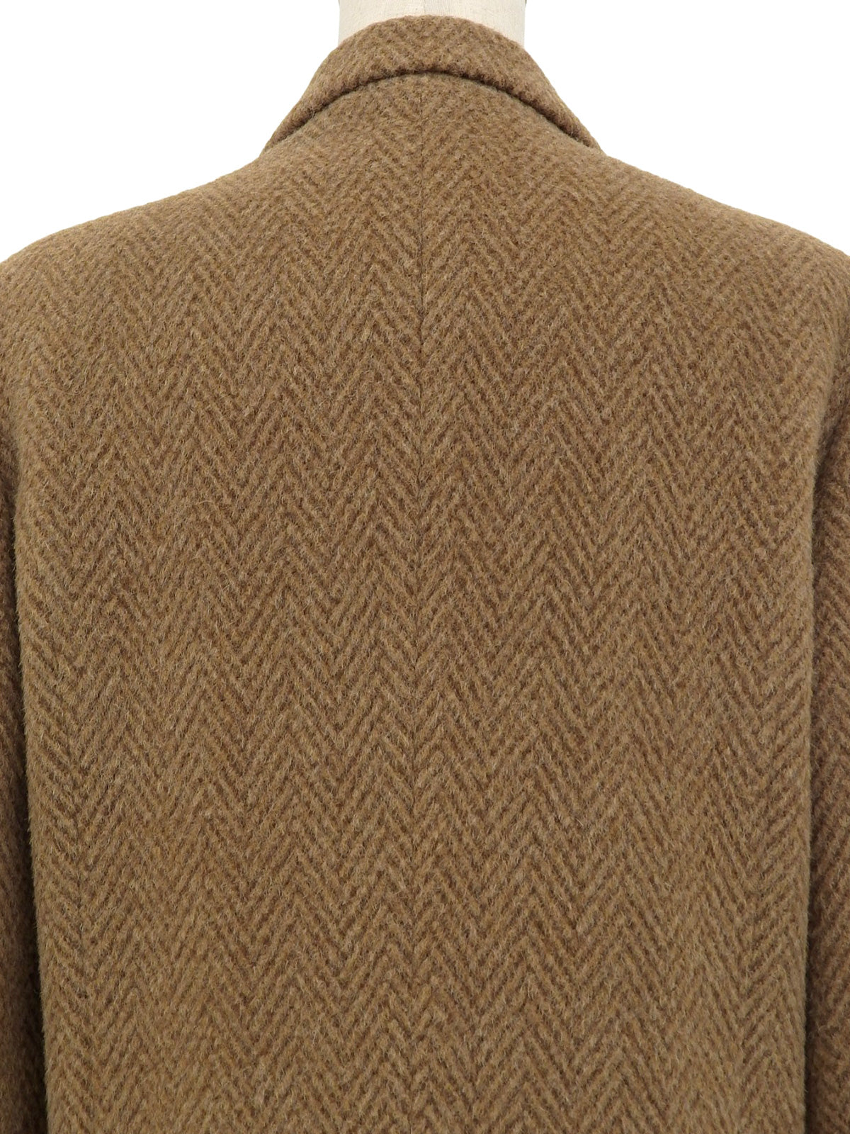 ウールヘリンボーンパターンダブルブレストジャケット ブラウン