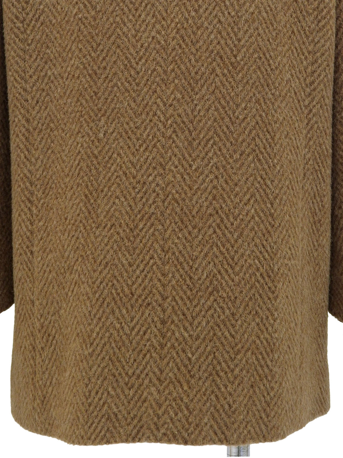 ウールヘリンボーンパターンダブルブレストジャケット ブラウン