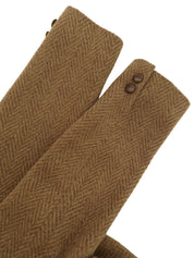 ウールヘリンボーンパターンダブルブレストジャケット ブラウン