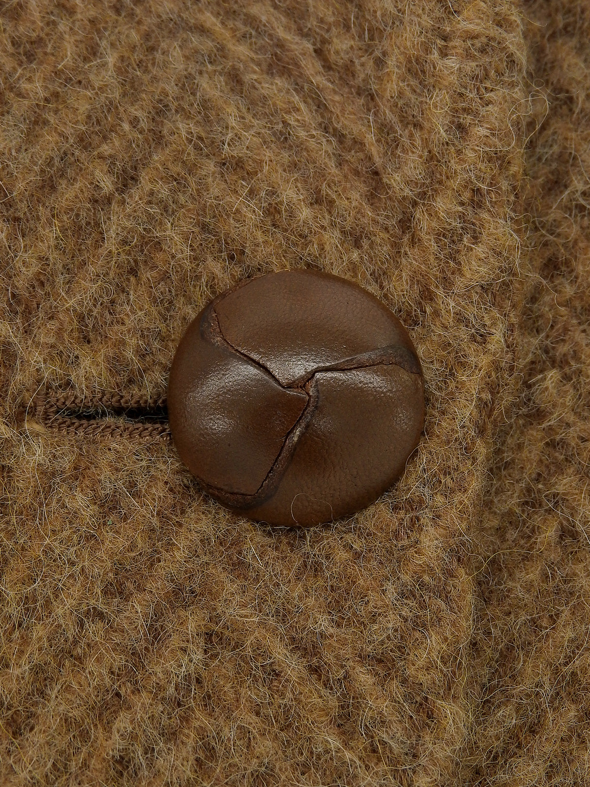 ウールヘリンボーンパターンダブルブレストジャケット ブラウン