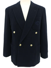 エンブレムロゴボタンダブルブレストジャケット ネイビー