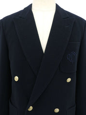 エンブレムロゴボタンダブルブレストジャケット ネイビー
