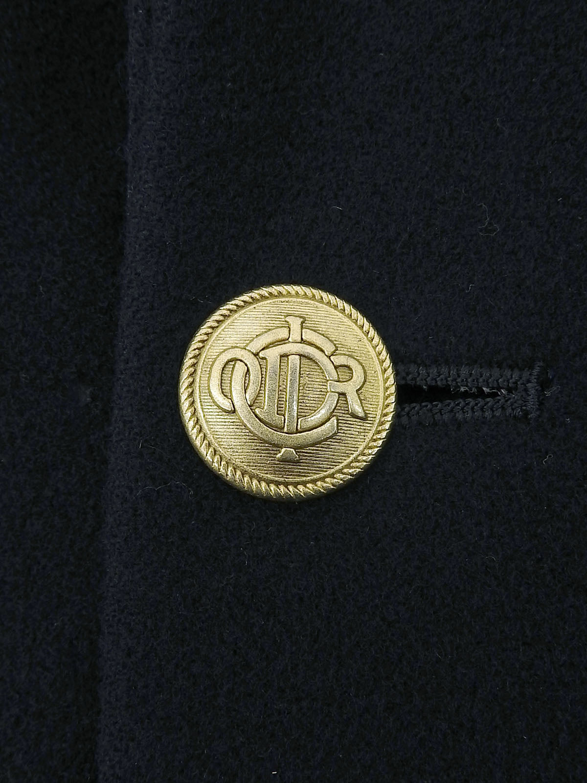 Navy Emblem Logo Button Double-Breasted Jacket