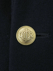 Navy Emblem Logo Button Double-Breasted Jacket
