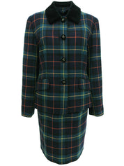 ウール タータンチェックパターンセットアップ グリーン/ネイビー/マルチ