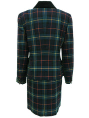 ウール タータンチェックパターンセットアップ グリーン/ネイビー/マルチ