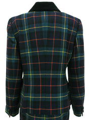 ウール タータンチェックパターンセットアップ グリーン/ネイビー/マルチ