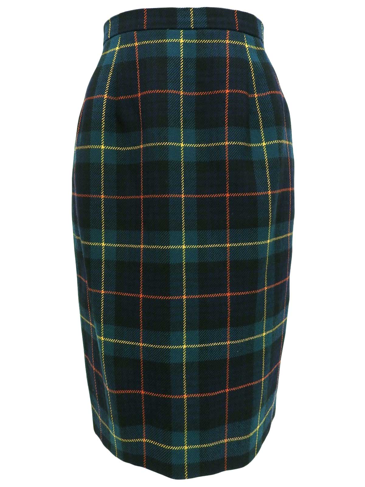 ウール タータンチェックパターンセットアップ グリーン/ネイビー/マルチ