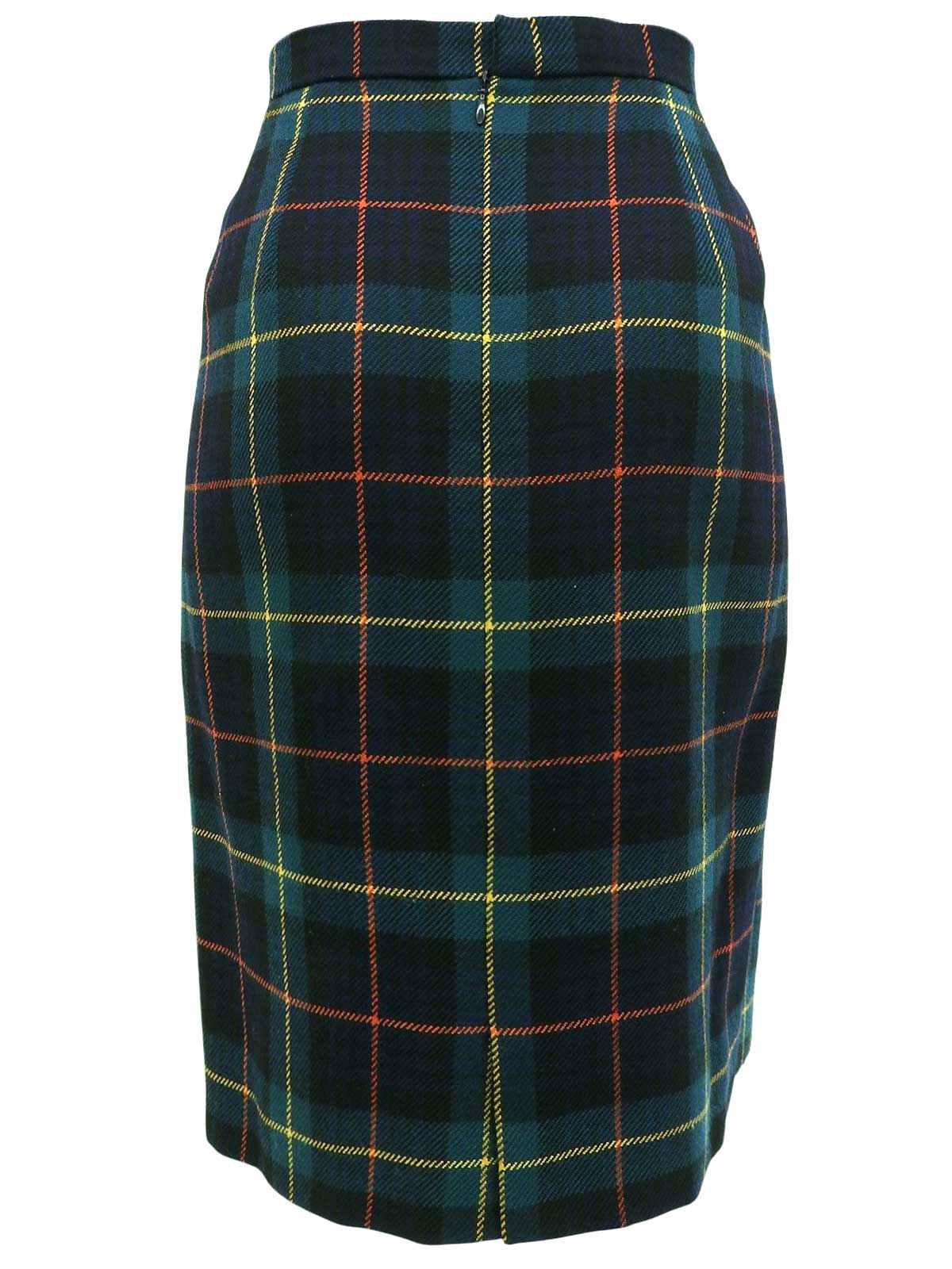 ウール タータンチェックパターンセットアップ グリーン/ネイビー/マルチ