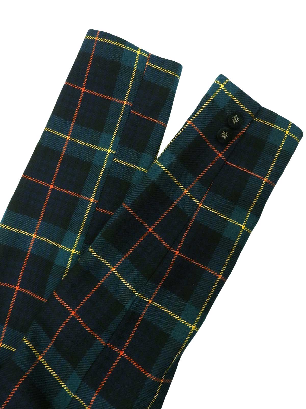 ウール タータンチェックパターンセットアップ グリーン/ネイビー/マルチ