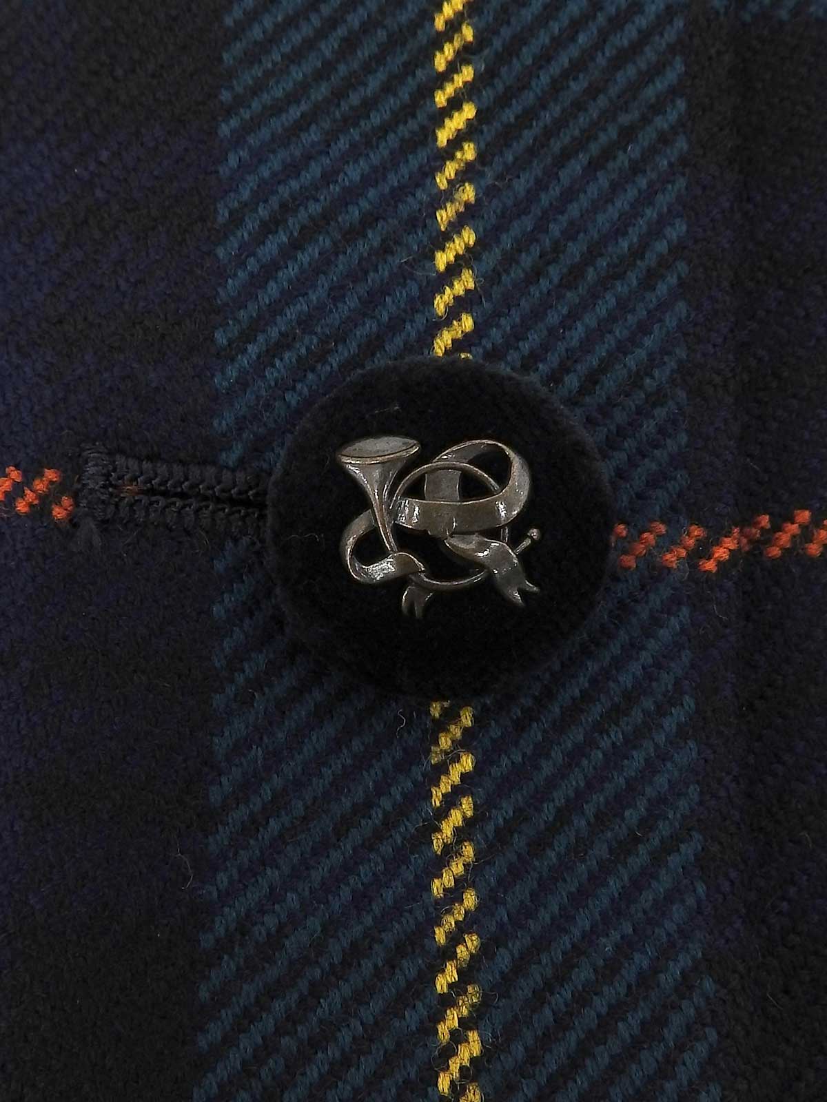 ウール タータンチェックパターンセットアップ グリーン/ネイビー/マルチ