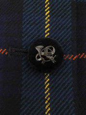 ウール タータンチェックパターンセットアップ グリーン/ネイビー/マルチ