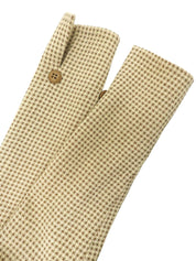 チェックパターンノーカラージャケット アイボリー/ブラウン