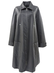 1999年製 ロゴジップアップロングコート メタリックグレー