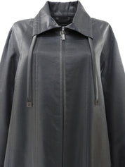 1999年製 ロゴジップアップロングコート メタリックグレー