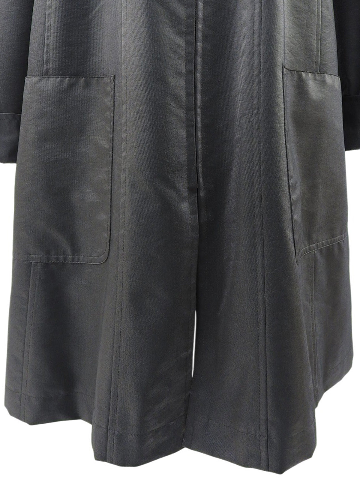 1999年製 ロゴジップアップロングコート メタリックグレー