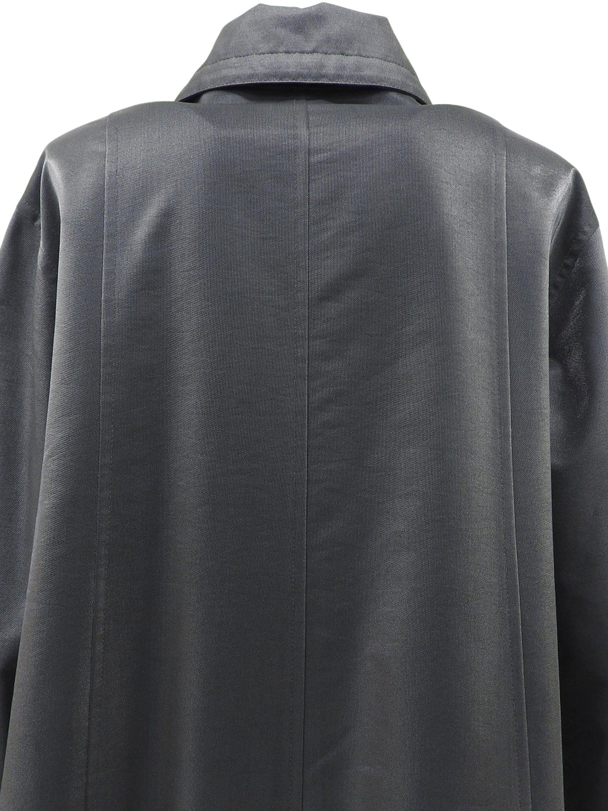 1999年製 ロゴジップアップロングコート メタリックグレー