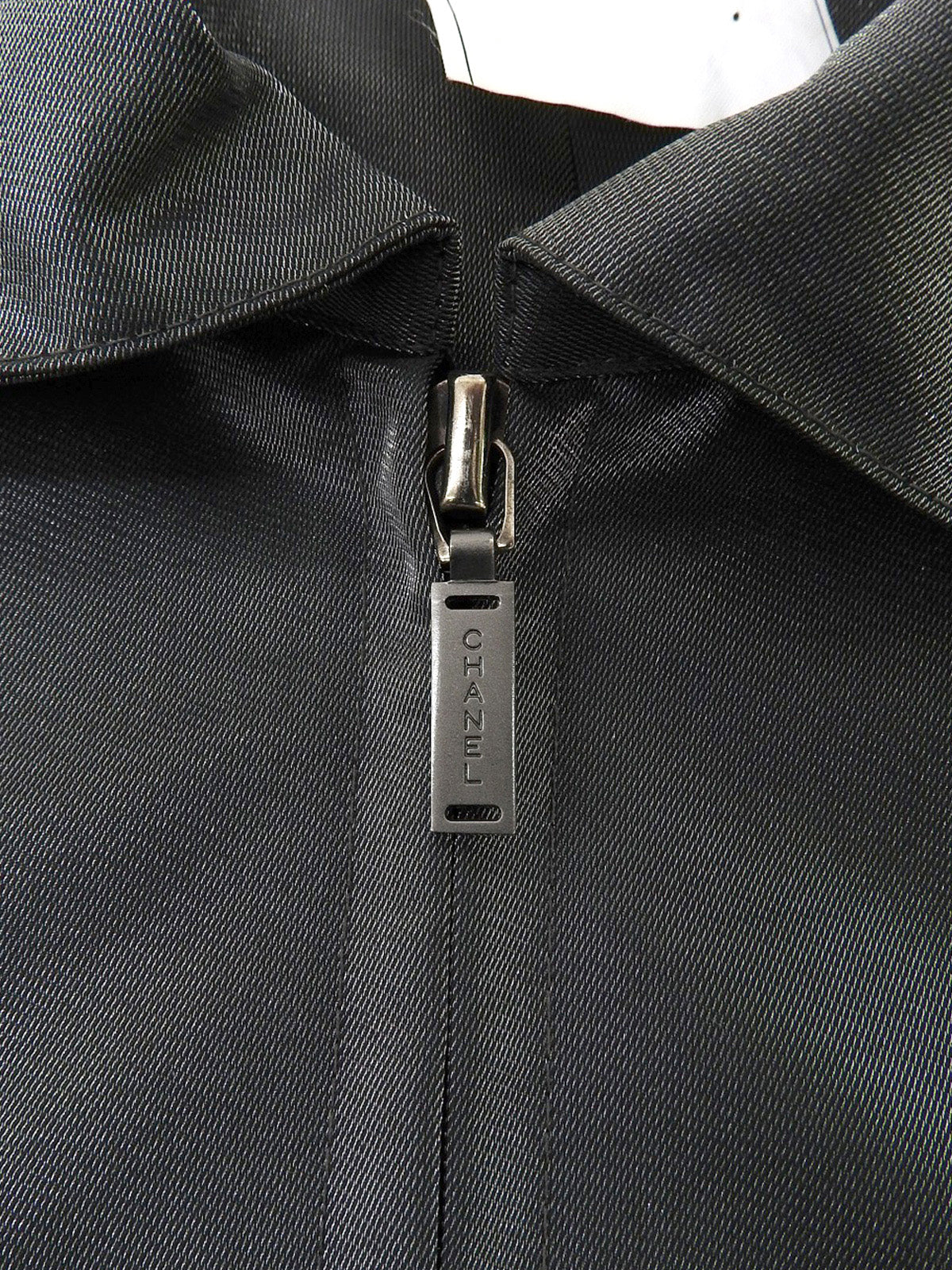 1999年製 ロゴジップアップロングコート メタリックグレー