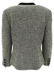 ツイードノーカラージャケット グレー