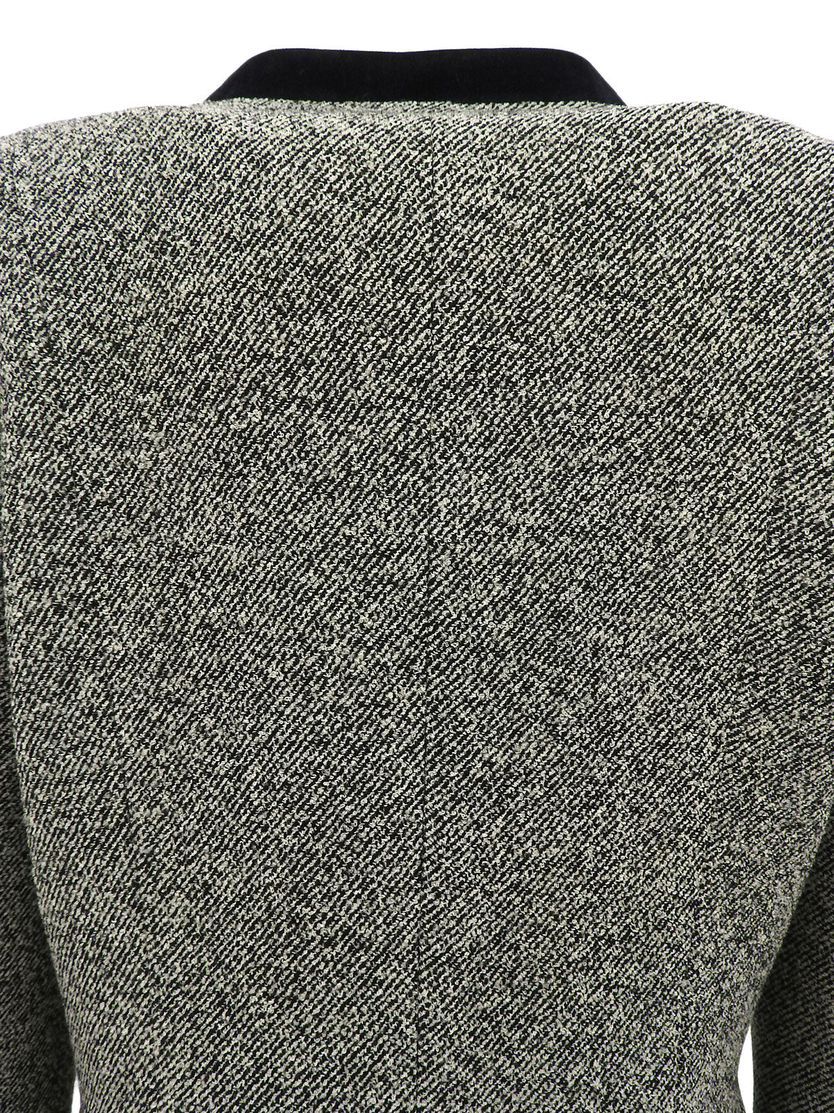 ツイードノーカラージャケット グレー