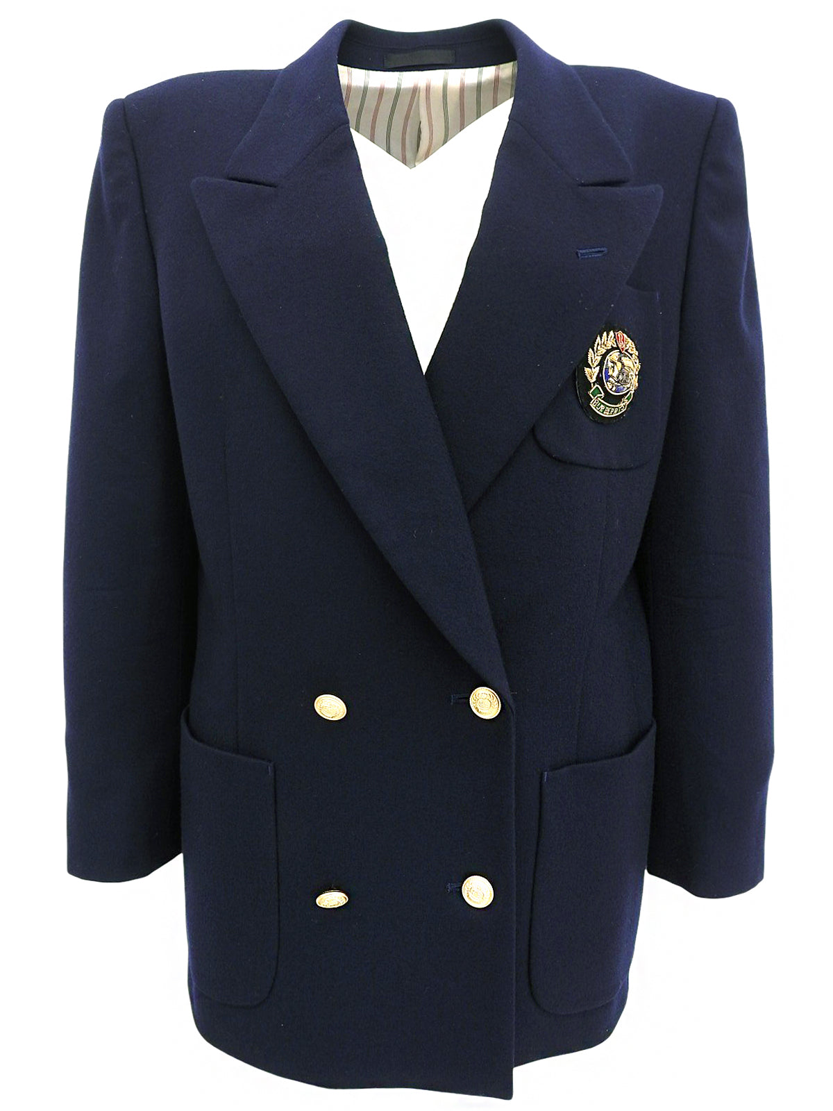 ウールロゴエンブレムワッペンジャケット ネイビー